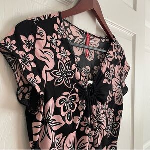 rare y2k Hawaiian floral top